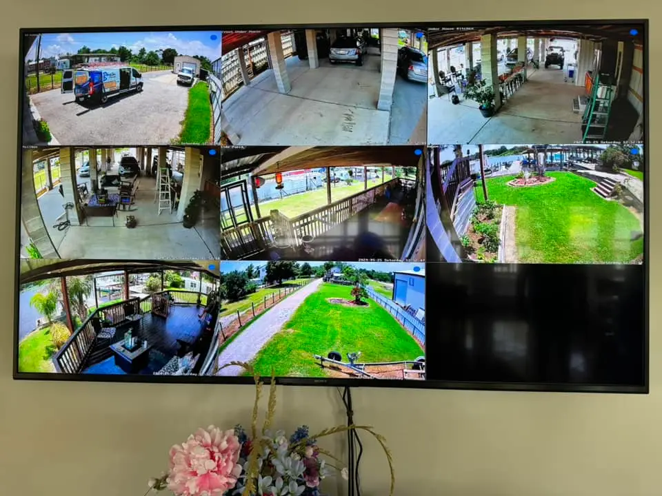Commercial cameras, screen, or rack on the Westbank: interior wide photo, even light across the frame, photo 1.