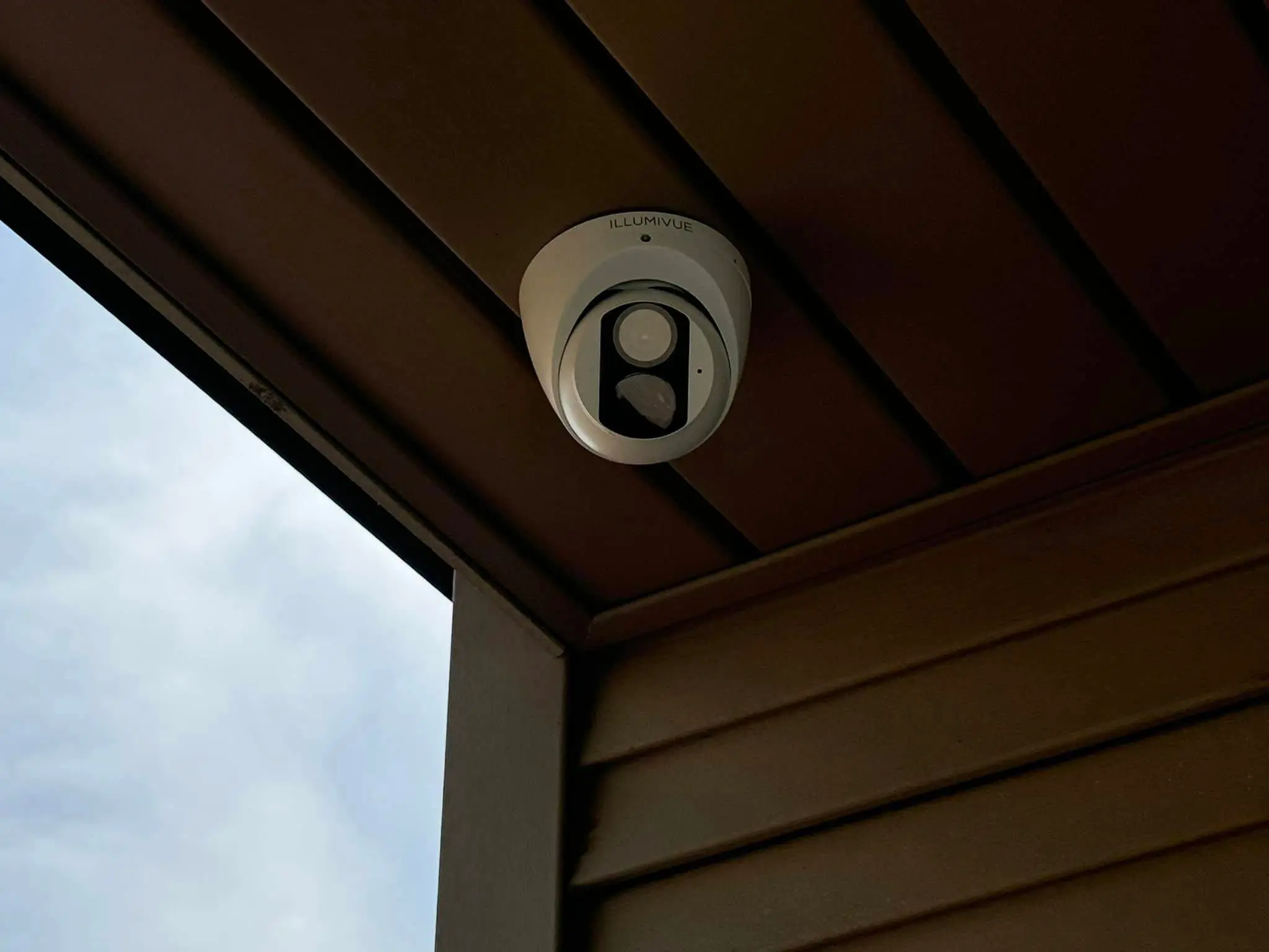 Residential alarm, camera, or AV gear on the Westbank: night wide photo, brighter toward the bottom.