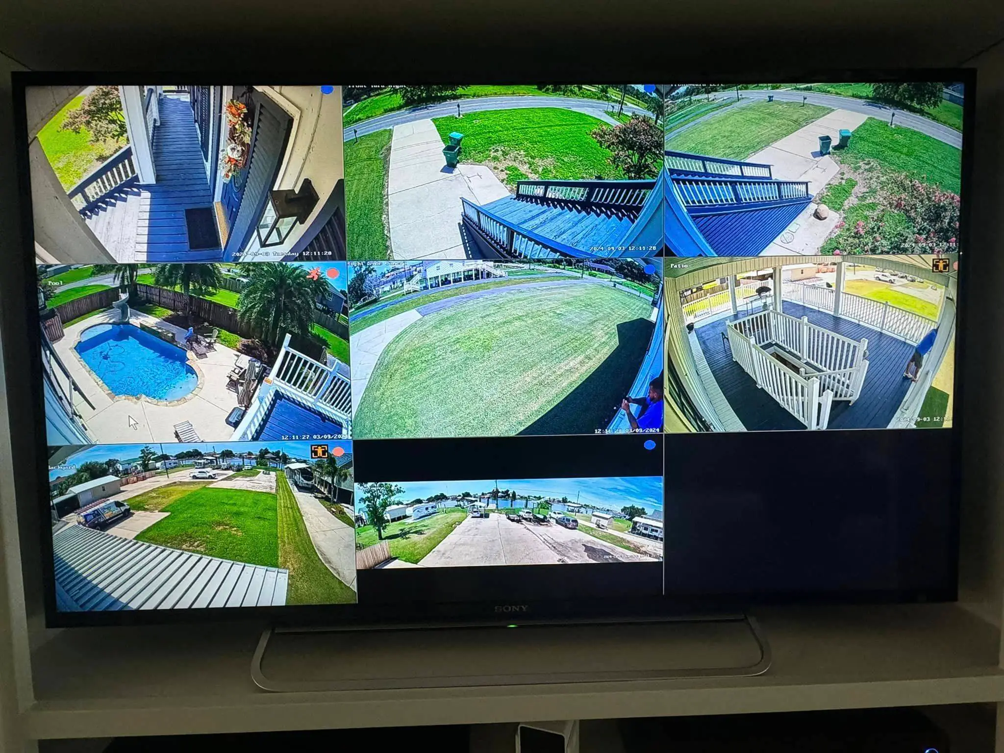 Residential alarm, camera, or AV gear on the Westbank: interior wide photo, brighter toward the top, photo 45.